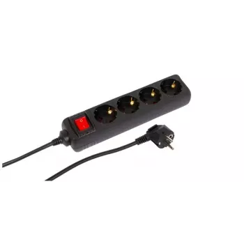 Microconnect MC-GRU00415BS Alargador 1,5 m 4 tomas para interior Negro