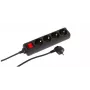 Microconnect MC-GRU00415BS Alargador 1,5 m 4 tomas para interior Negro