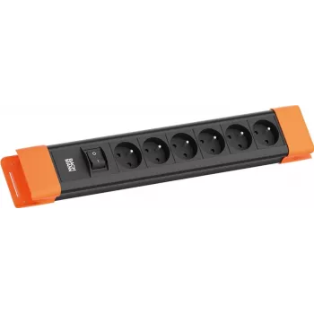 Bachmann CONNECTUS 6xUTE 1x interruptor 2,0 m CEE7/7 negro/naranja (BM005937)