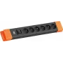 Bachmann CONNECTUS 6xUTE 1x interruptor 2,0 m CEE7/7 negro/naranja (BM005937)