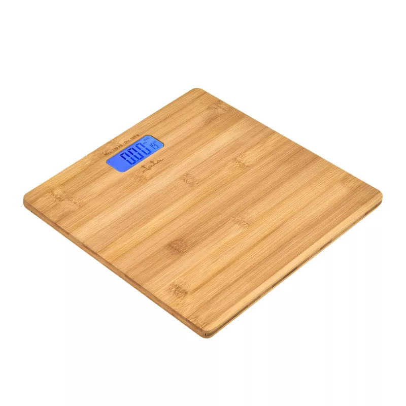 Jata HBAS1489 báscula de baño electrónica, 180 kg, graduación de 100 g, plataforma de bambú prensado, pantalla LCD