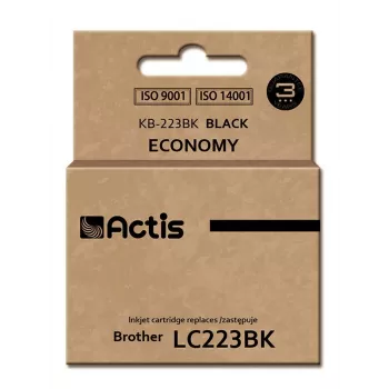 Cartucho de tinta ACTIS KB-223BK compatible con Brother LC223BK, tinta pigmentada negra 16 ml, rendimiento estándar