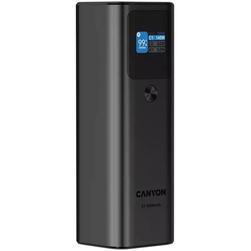 Canyon PB-2010 - Batería externa - Li-Pol - 27.000 mAh - pantalla digital - 2xUSB-C + 1xUSB-A - Power