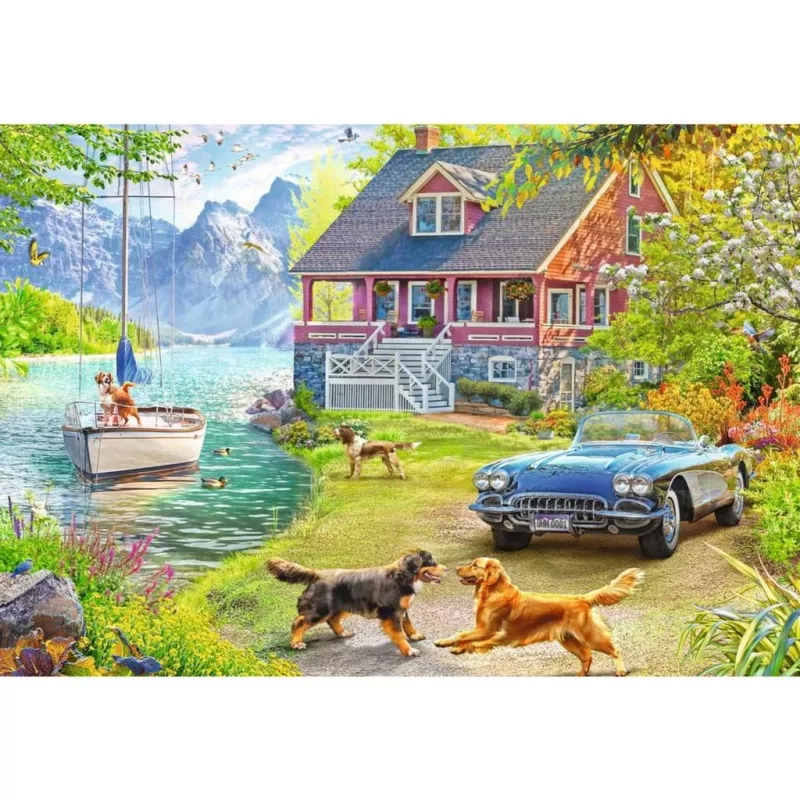 Puzle Ravensburger Feel Well & Puzzle – Casa de verano junto al lago, 200 piezas