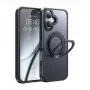 Funda protectora Mcdodo PC-4930 MagSafe para iPhone 16 con soporte integrado, negra