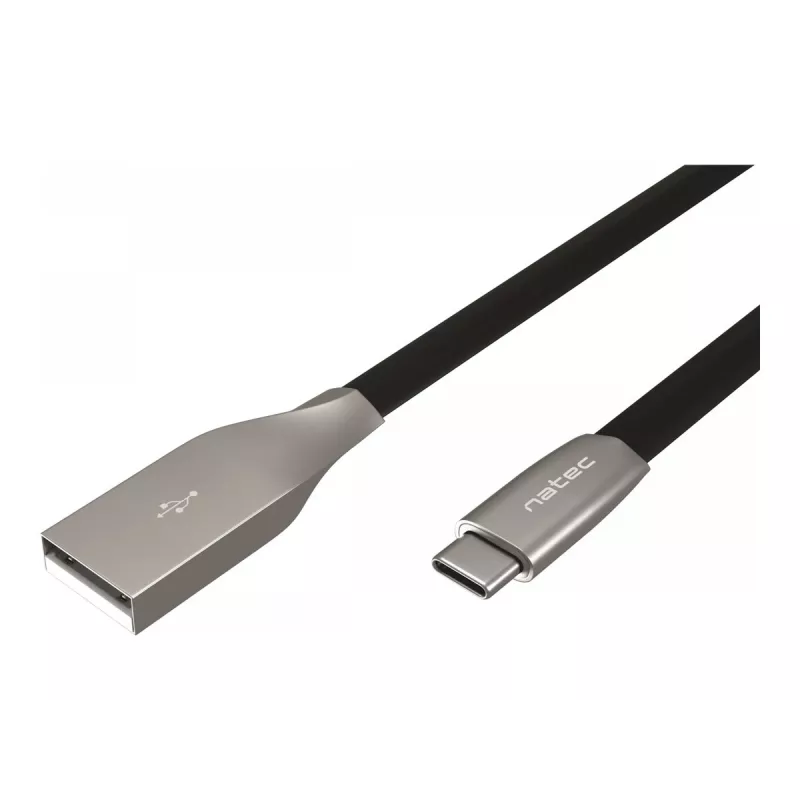 Cable NATEC USB-C/A 2.0 1 m negro metal