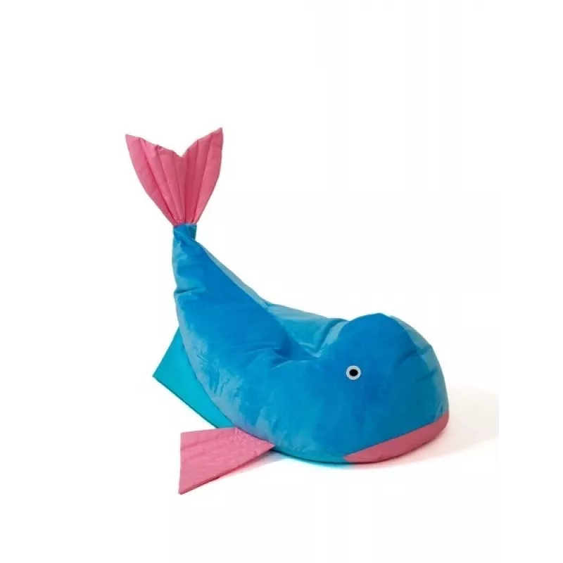 Puf saco Sako Whale azul-rosa L 110 x 80 cm