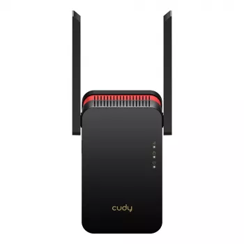 Amplificador de señal Wi‑Fi Cudy RE3000 2400–5000 MHz, 802.11ax/ac/n/g/b/a, Ethernet 100 Mbps, antena externa, negro/rojo