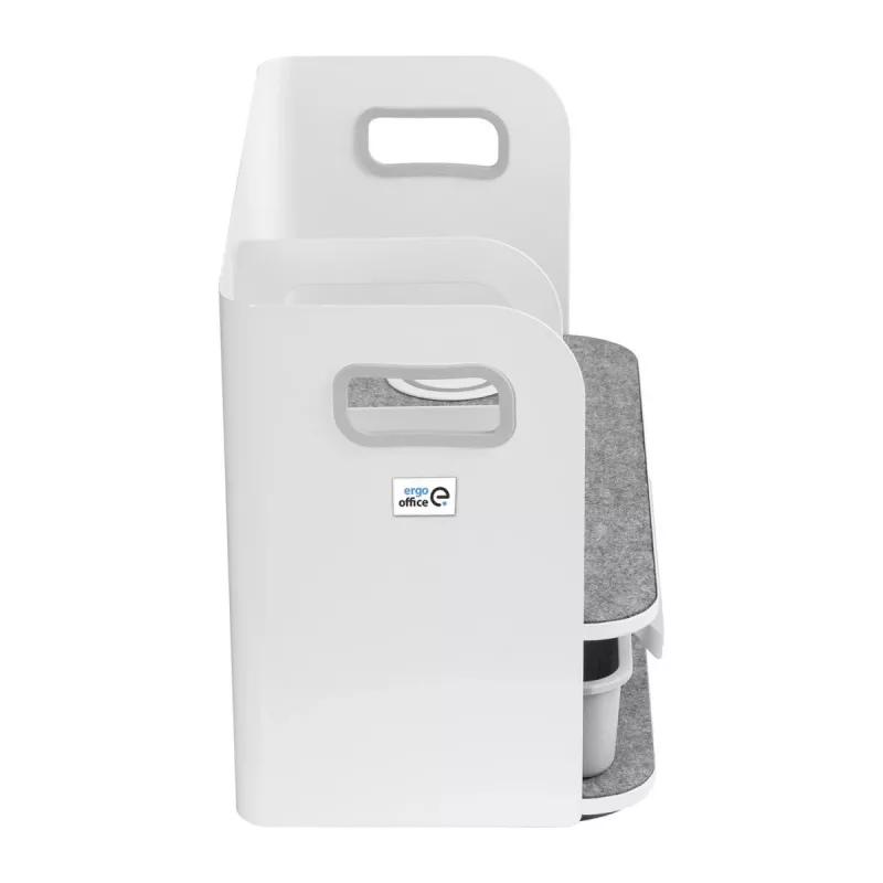 Organizador de escritorio con cajón y cargador inalámbrico Ergo Office, blanco, máx. 10 kg, ER-441