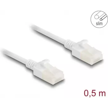Cable de red DeLOCK RJ45 Cat.6A conector macho a conector macho U/UTP 0,5 m blanco