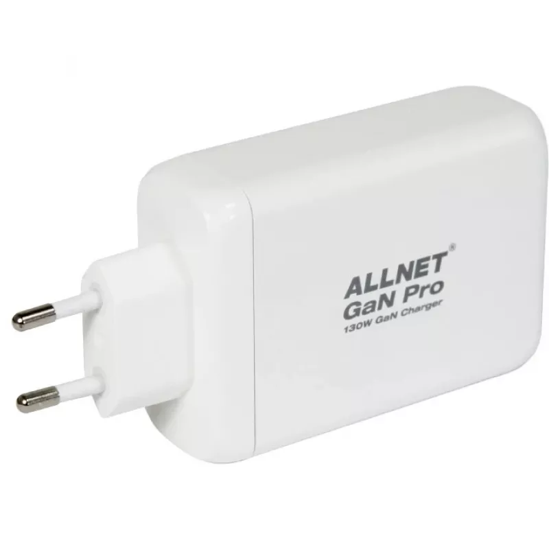 Fuente de alimentación ALLNET PSU-GaNPD-USB-1A3C-130W — 130W, 1× USB-A, 3× USB-C