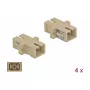 Conector de fibra óptica SC hembra-hembra DELOCK 85993, beige, pack de 4