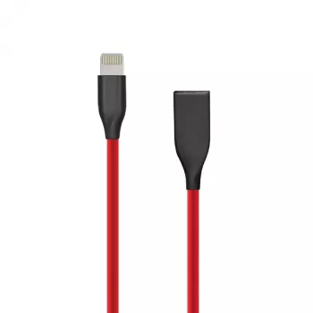 Cable de silicona USB- Lightning, 2m (rojo)