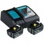 Makita DC18RC - Cargador + batería 2 x - Li-Ion - 5 Ah - 90 Wh - carga 1 batería (197570-9)