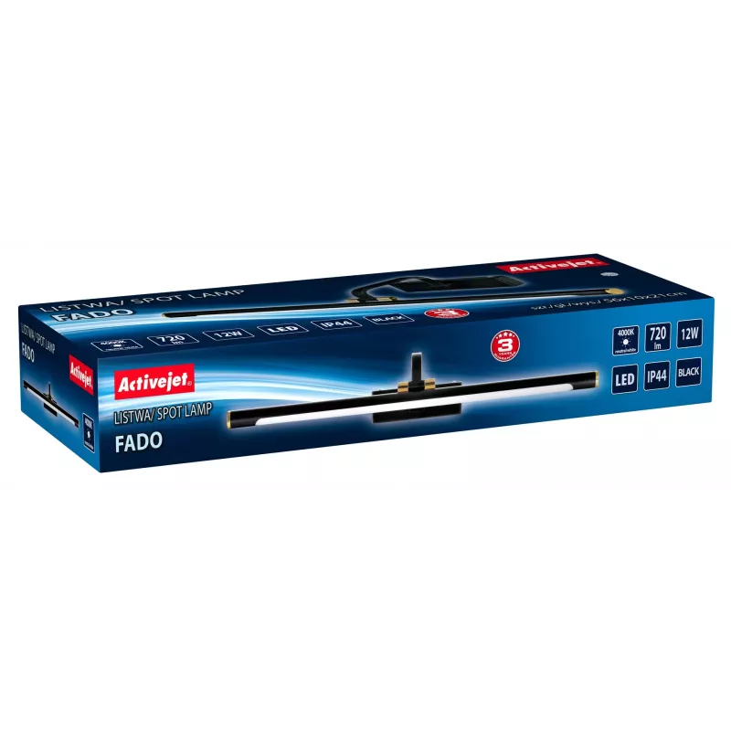 Lámpara de pared decorativa ActiveJet AJE-FADO — LED 12W, 720 lm, 4000K, IP44, 560×210×100 mm