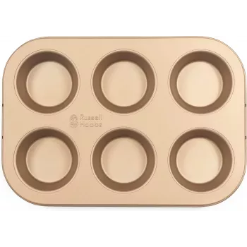 Máquina de muffins Russell Hobbs RH02151GEU7 dorada antiadherente, máquina eléctrica de muffins para encimera