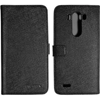 Nevox ORDO - Funda con tapa para móvil - Piel sintética PU - gris, negro - para LG G3