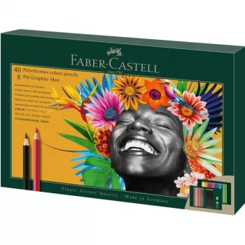 Lápices a base de aceite Faber-Castell Polychromos & Pitt Graphite Matt set de 48 unidades multicolor
