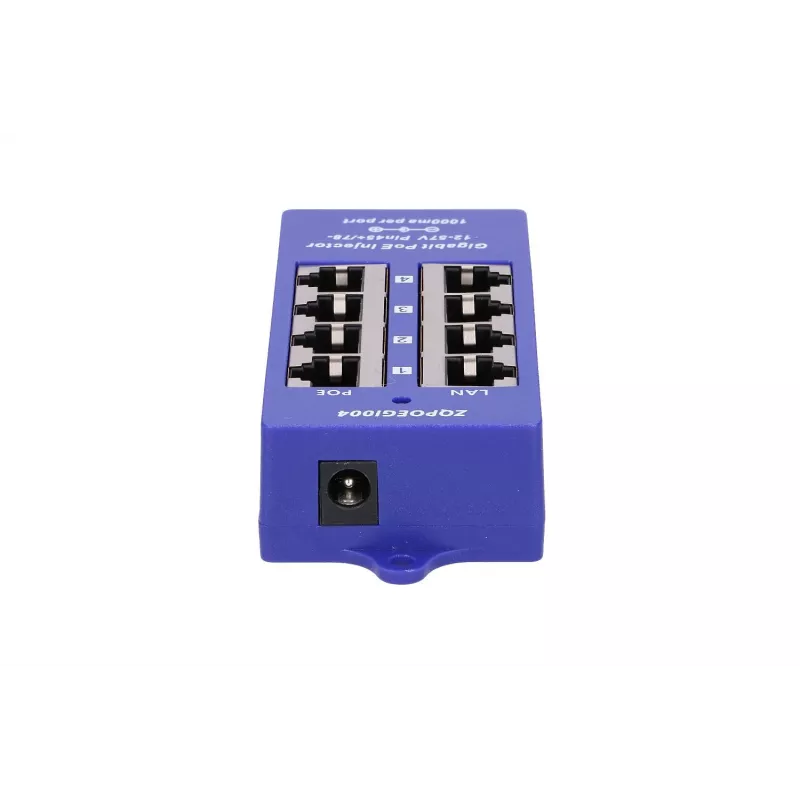 Inyector PoE Extralink Gigabit 4 puertos, 4x 1000Mb/s RJ45, 48V, azul/negro