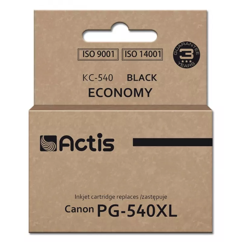 Tóner ACTIS KC-540 negro — alternativa compatible con Canon PG-540XL, tinta a base de colorante 22 ml, pack individual