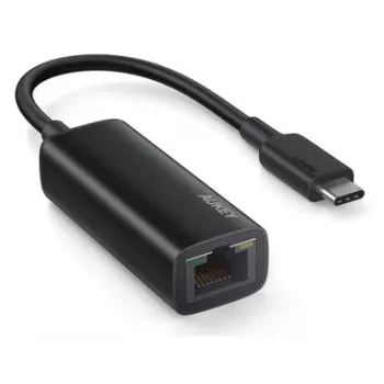 Adaptador Ethernet Aukey CB-A30 USB‑C a Gigabit RJ45 10/100/1000 Mbps, USB 3.0, aluminio, indicadores LED
