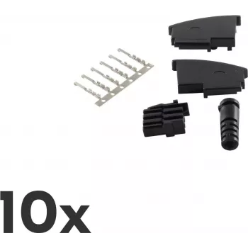 Conector de cable TAE F ShiverPeaks BS72000-SET10 negro