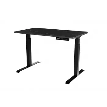 Escritorio Cama Meble con regulación eléctrica de altura MOON 121x67 cm, tablero rectangular de aglomerado, 72–120 cm negro/san sebastian