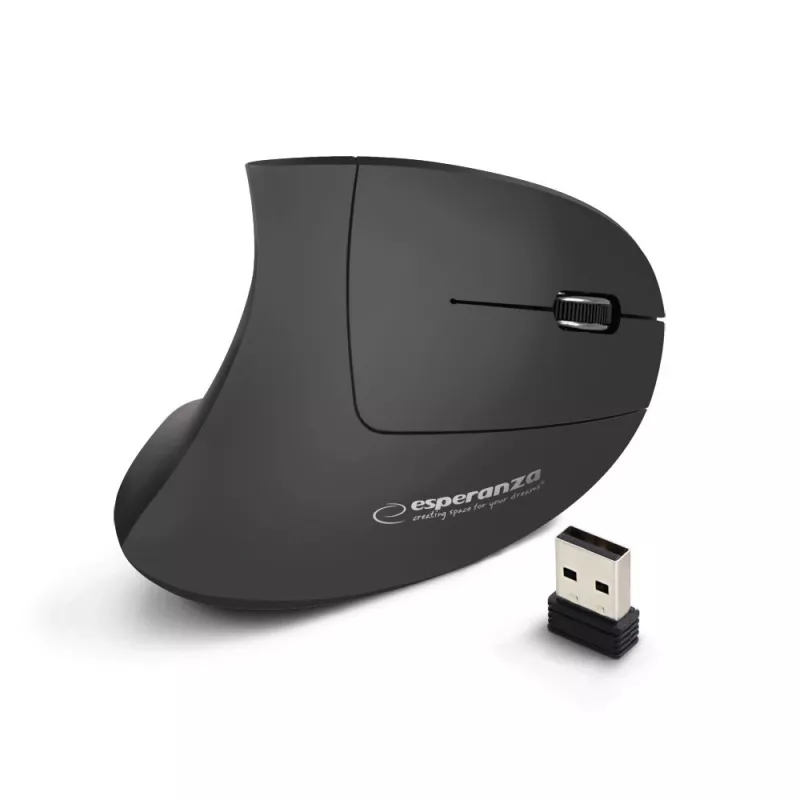 Esperanza EM133 Corvus ratón vertical inalámbrico, 2,4 GHz, 1600 DPI