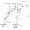 ART Soporte de mesa con pistón de gas para 1 monitor LCD/LED