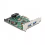 DeLOCK Tarjeta PCI Express x1 a 2 x USB 3.2 Gen 1 Type-A + 1 x conector interno de 19 pines
