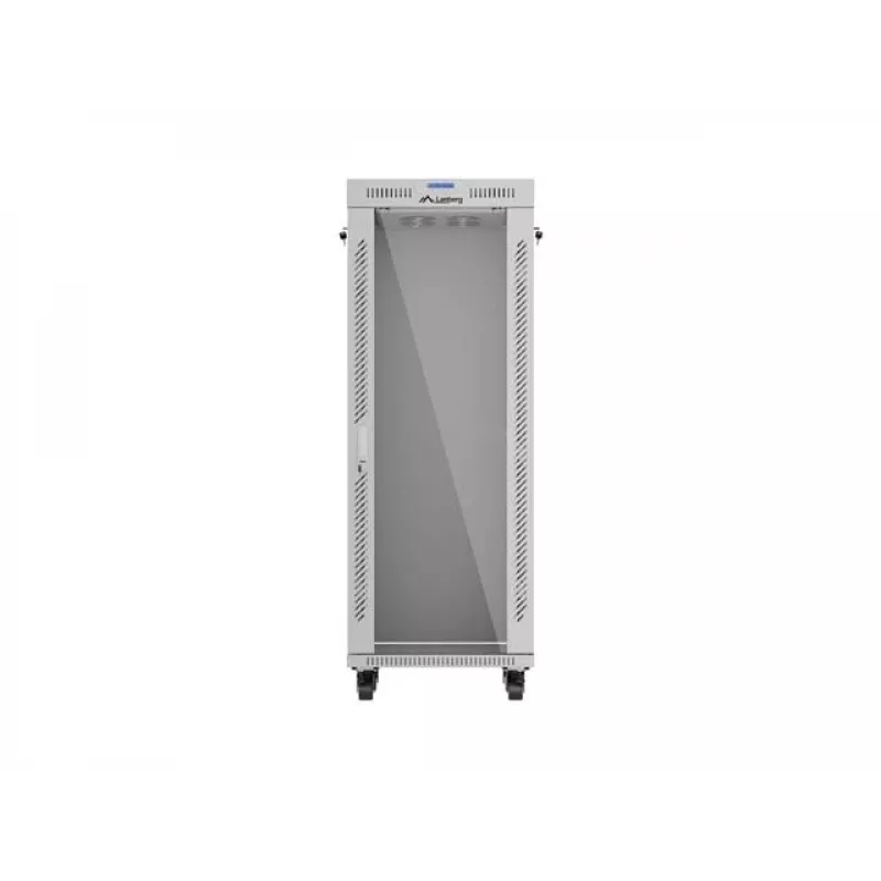 Armario rack de suelo LANBERG 19 pulgadas 32U 600×600 mm gris con puertas perforadas y LCD (flat pack)
