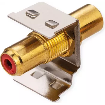 Conector hembra Keystone RCA blindado ROLINE metal rojo (26.11.0393)
