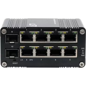 Switch Gigabit gestionado Exsys EX-62035M-SFP — 8 puertos Gigabit RJ45 + 2 puertos SFP, gestión web
