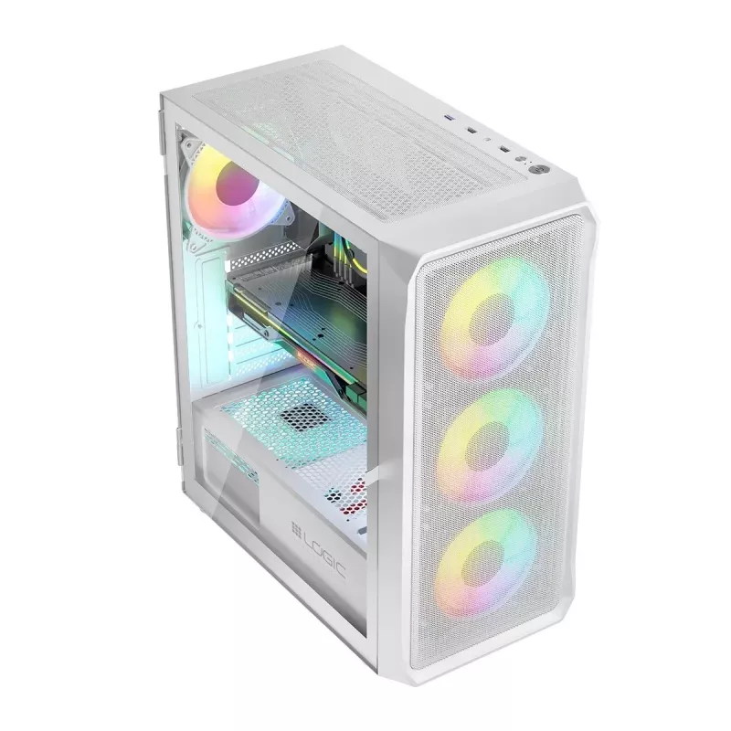 Carcasa Logic PORTOS ARGB MINIDI USB 3.0 Blanca