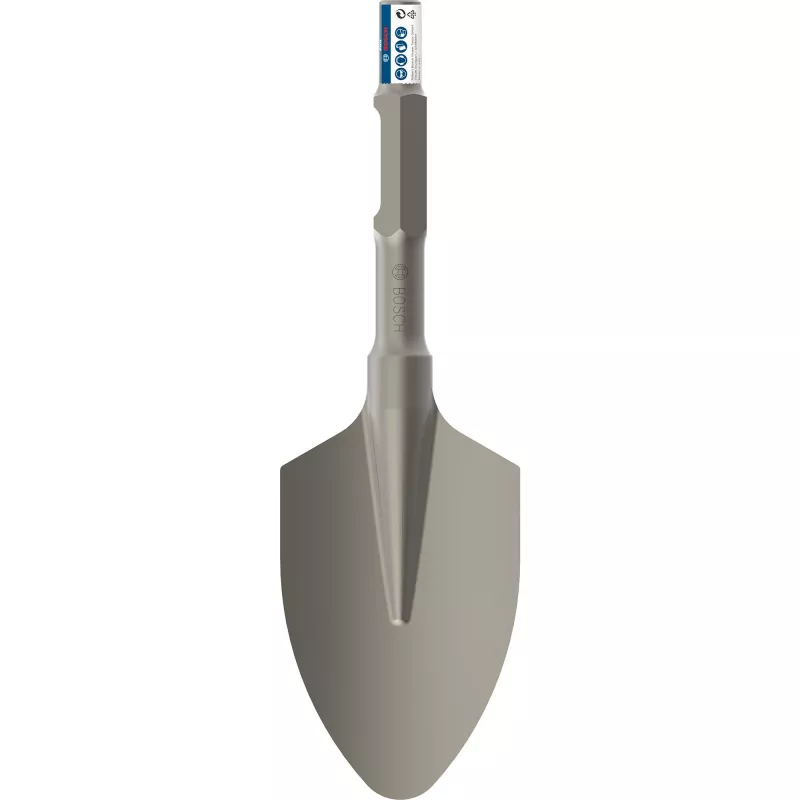 Cincel de pala redonda Bosch Professional SDS‑Hex 135 x 400 mm para demolición y trabajos de cincelado