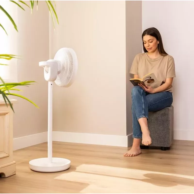 Cecotec EnergySilence 2600 Sunflower Portable ventilador de pie a batería 33 cm, 12 velocidades, oscilación, 22 W, mando a distancia