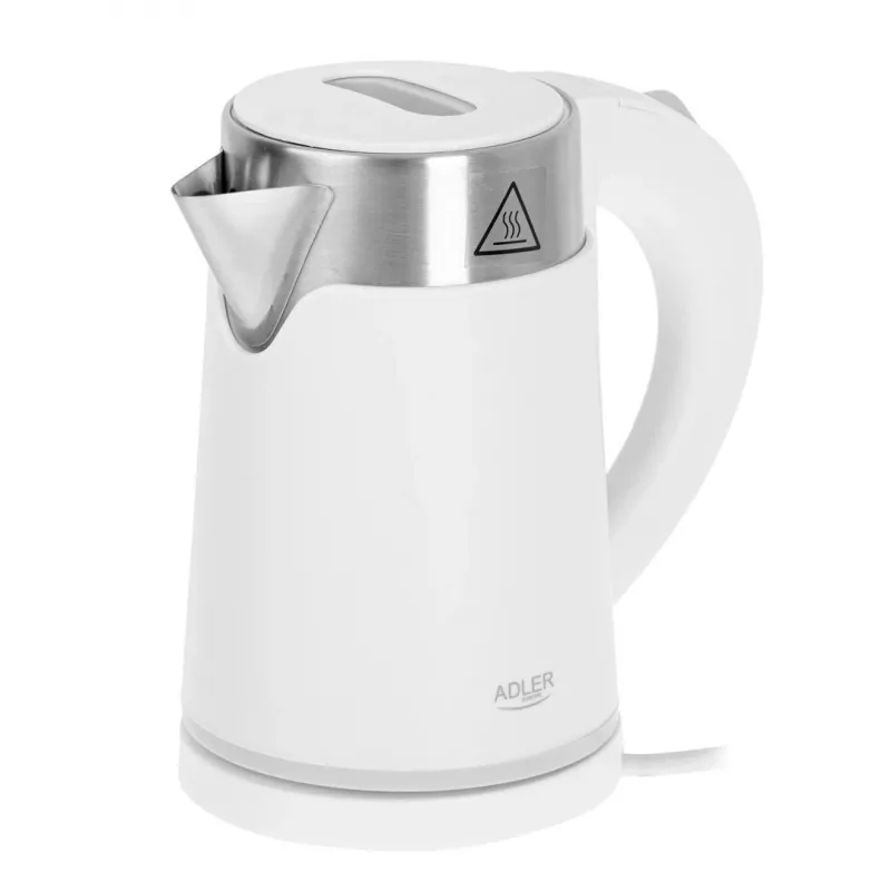 Hervidor de agua Adler AD 1372w – 0,6 L, 800 W, carcasa de acero inoxidable, control táctil