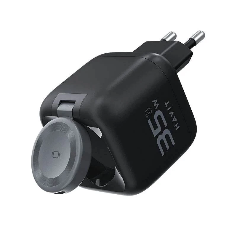 Havit UC250 A-EU cargador de viaje GaN con cable extensible, negro