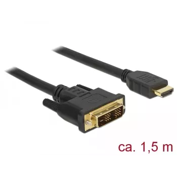 Adaptador de cable de vídeo DeLOCK 85583 1,5 m DVI-D HDMI tipo A negro