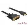 Adaptador de cable de vídeo DeLOCK 85583 1,5 m DVI-D HDMI tipo A negro