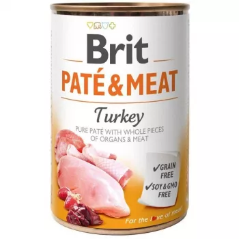 BRIT Paté & Carne con pavo - Alimento húmedo para perros - 400g