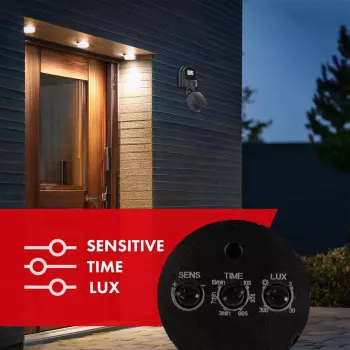 Sensor de movimiento y crepuscular MACLEAN MCE25 B — detector de movimiento con sensor de luz, montaje en pared/techo