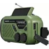 Radio portátil FM/AM SENCOR SRD1000SCLGR con Bluetooth, carga solar/manivela/USB-C, batería de 2000 mAh, IPX4, luces LED