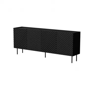 Cómoda cama meble LUCCA 4D, 200×40×80 cm, negra, cuerpo de aglomerado