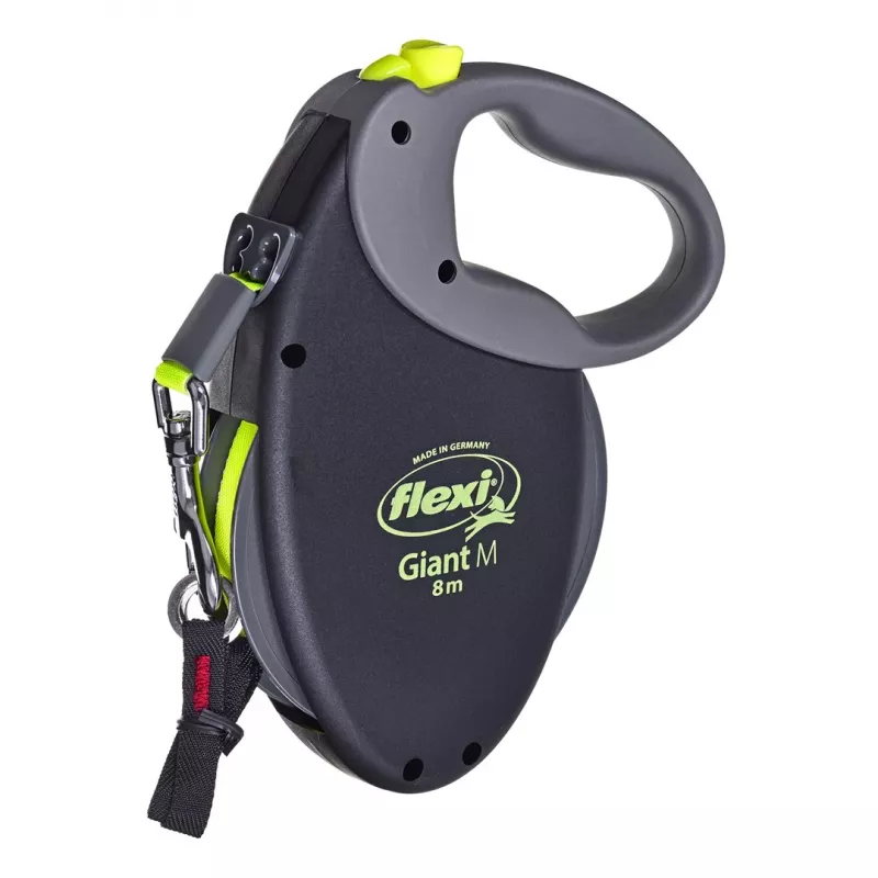 Flexi Giant Neon M correa extensible para perros, 8 m, negro/amarillo