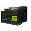 Inversor para coche Green Cell INV21 6000 W, 24V DC-AC, salida 230V, 2x USB PD, refrigeración activa, conectores DC desmontables, negro
