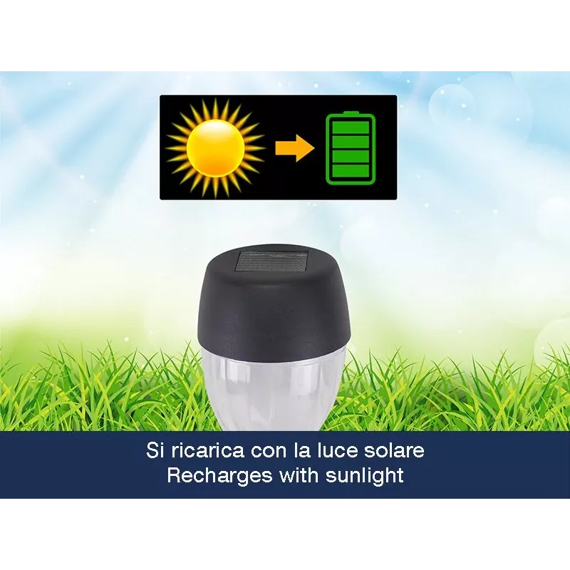 Set de luces solares de exterior Beper P207ILO050 – 5 luces impermeables para jardín y camino