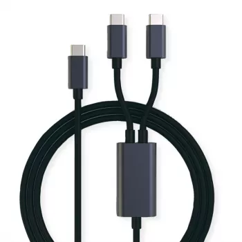 ROLINE - cable USB - USB-C de 24 pines (M) a USB-C de 24 pines (M) - USB 2.0 - 1,85 m - alimentación USB (100 W) - negro (11.02.8308)