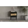Mesita de noche Cama INSERTO, 2 uds., 50x40x61.5 cm, negro + LED