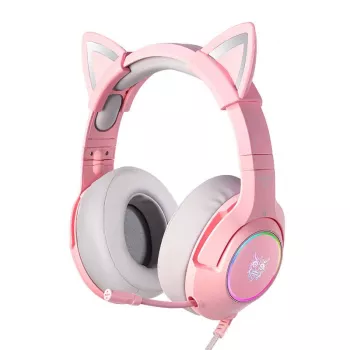 Auriculares Onikuma K9 rosa RGB gaming